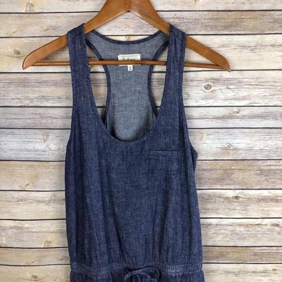 Lou & Grey | Linen Blend Chambray Drawstring Dress - Picture 3 of 7